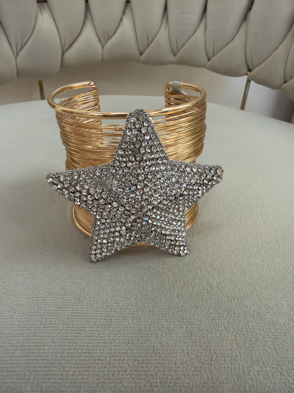 Star crystal cuff bracelet