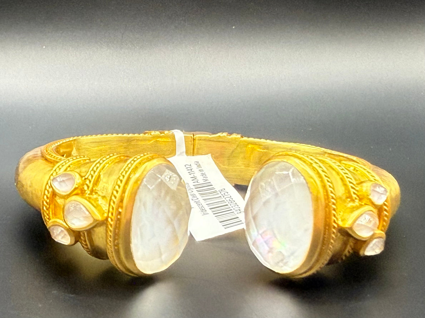 Julie Vos Cannes Cuff Iridescent Clear Crystal