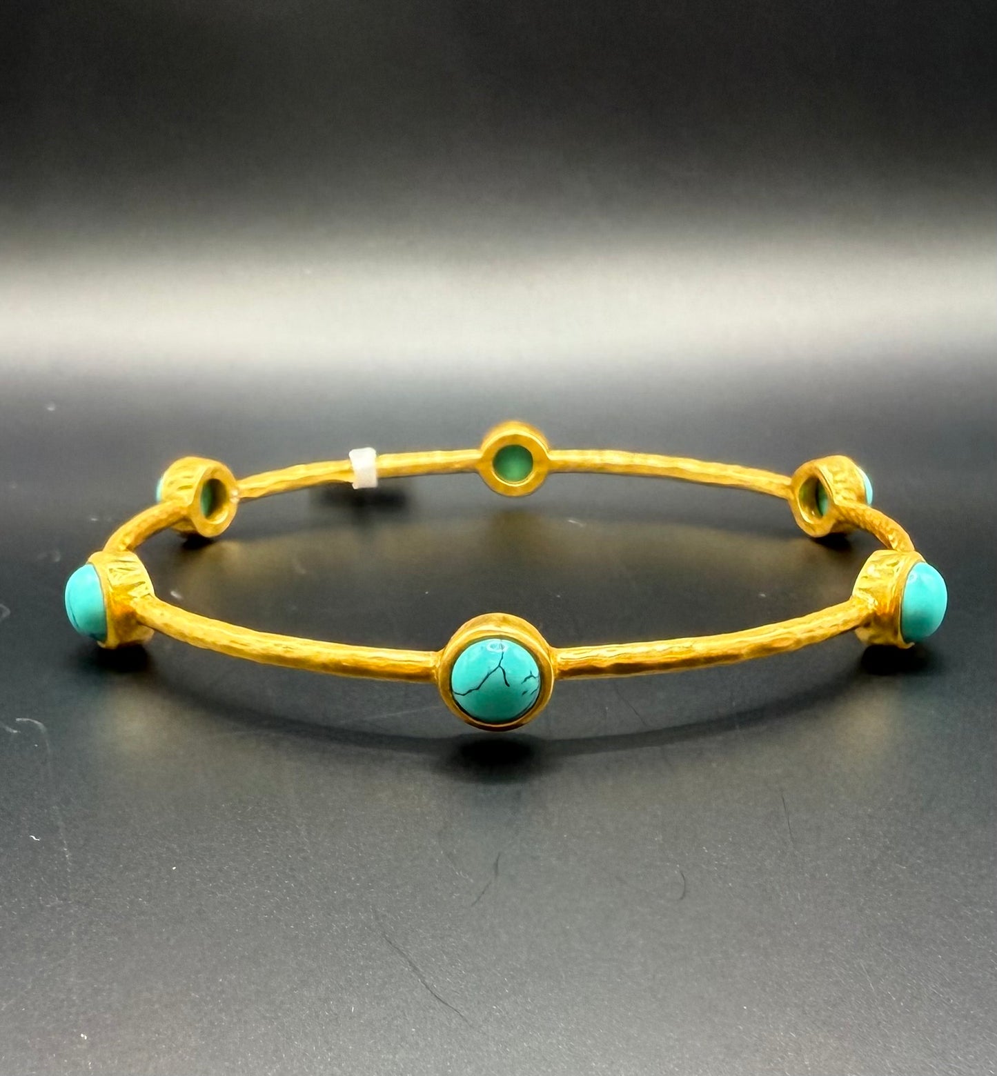 Julie Vos Milano Luxe Bangle Turquoise Blue
