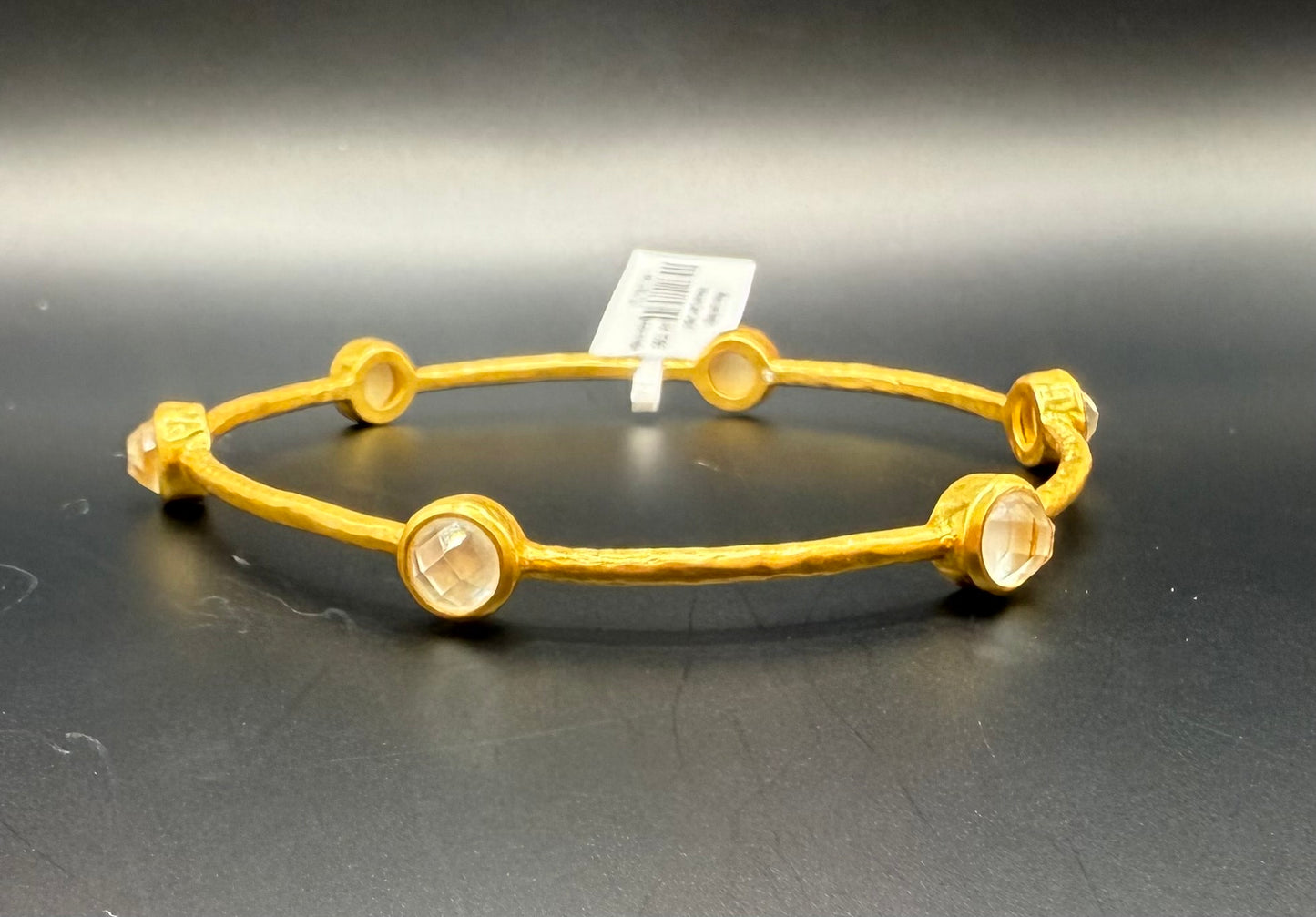 Julie Vos Milano Luxe Bangle Iridescent Clear Crystal