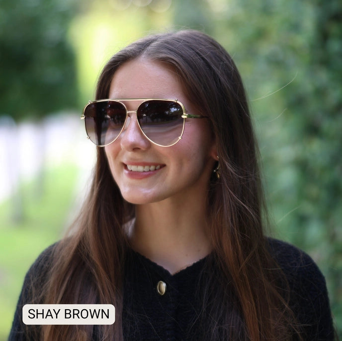 Shay - Women's Polarized Large Hair Friendly Aviator