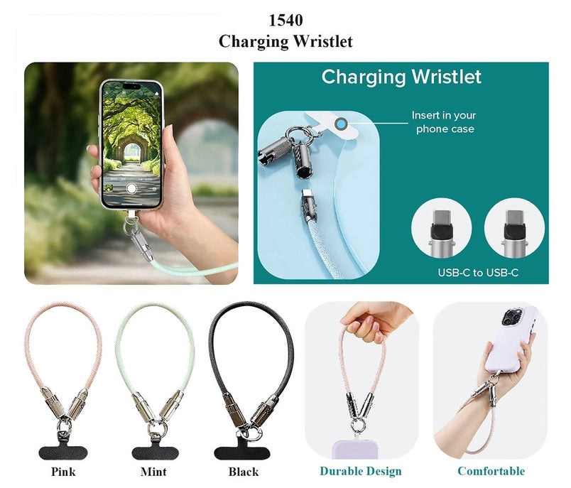 Mystery Color Charging Wristlet - Usbc To Usbc