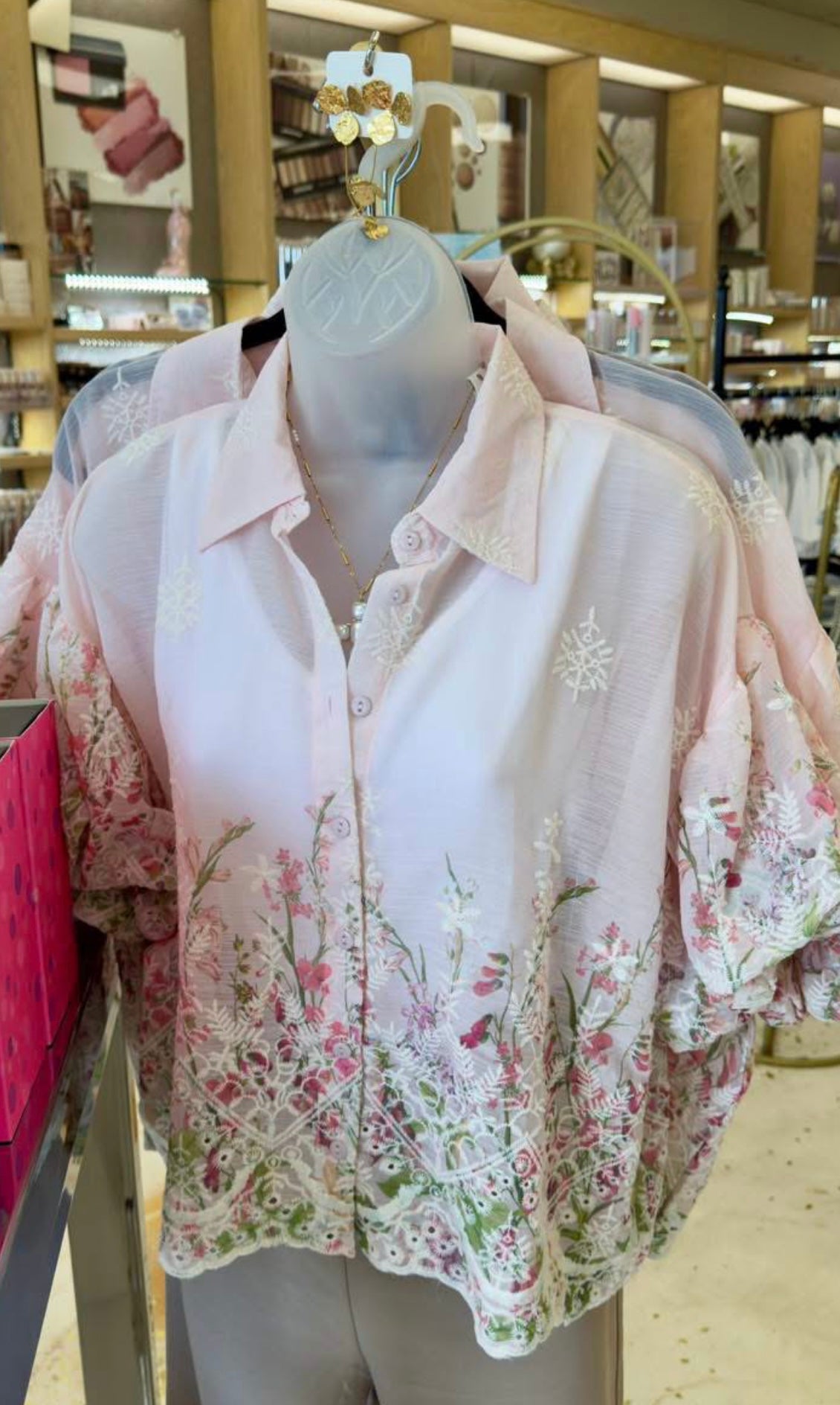 Pastel pink floral top