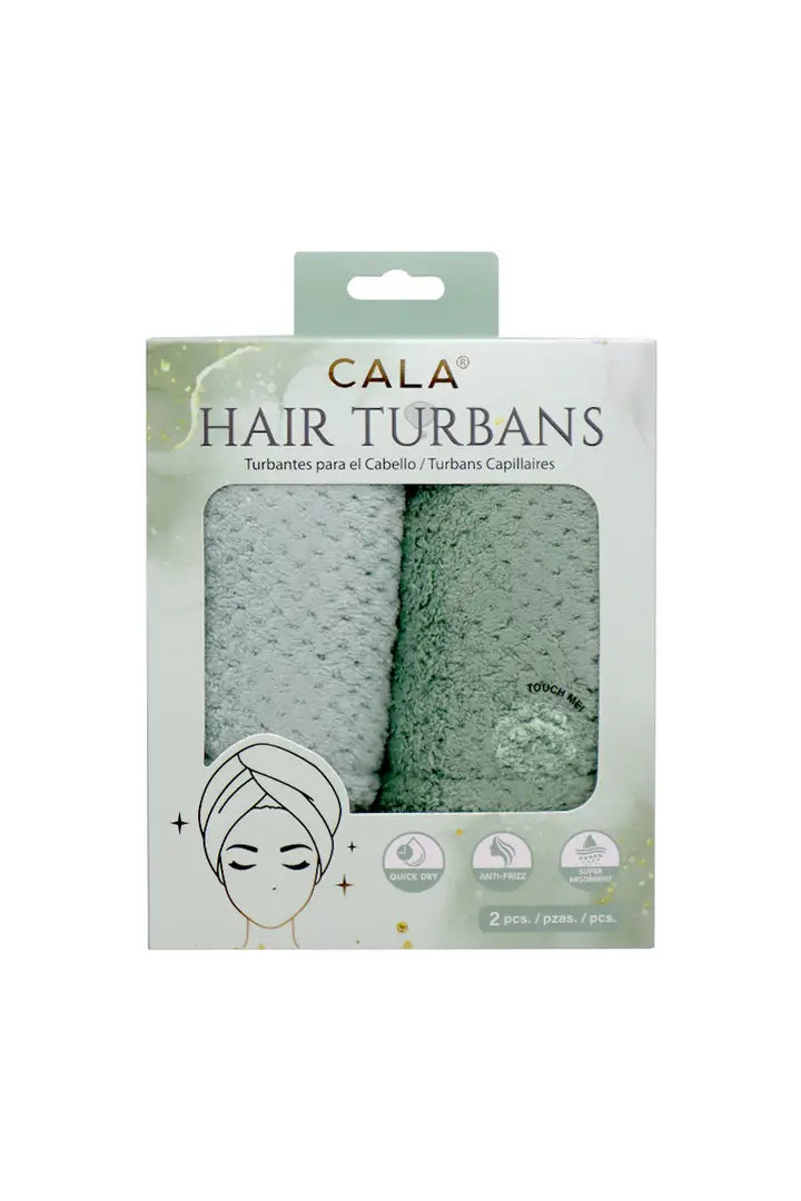 Sage Microfiber 2 Pcs Hair Turbans