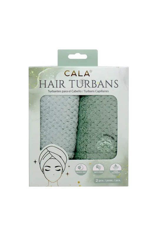 Sage Microfiber 2 Pcs Hair Turbans