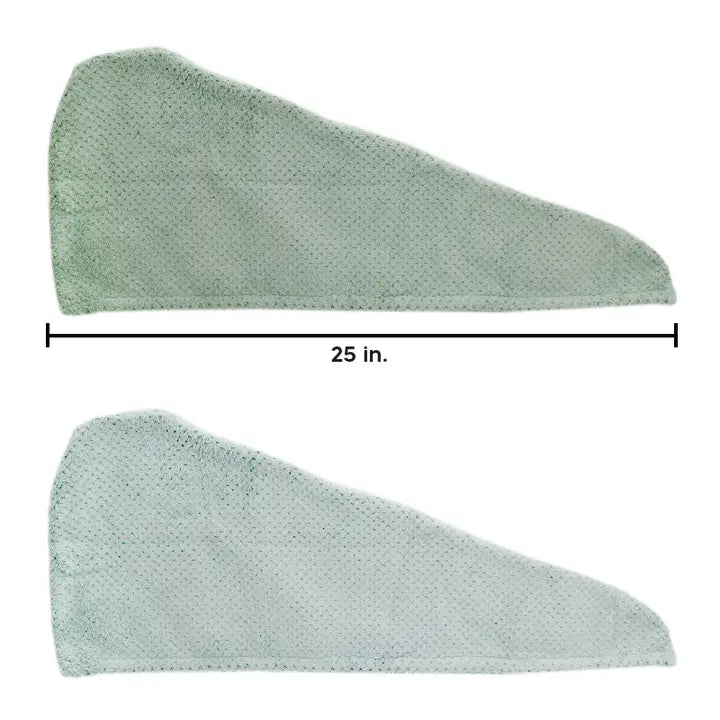 Sage Microfiber 2 Pcs Hair Turbans