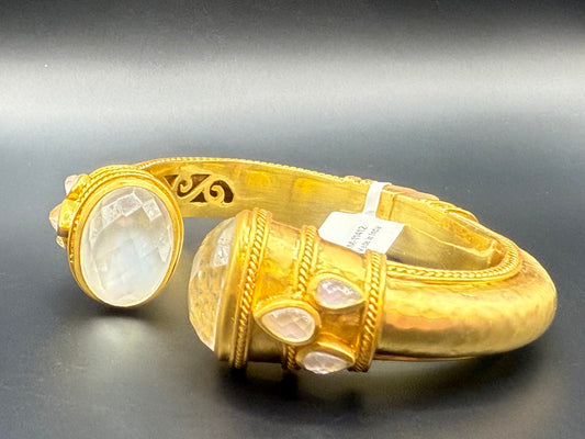 Julie Vos Cannes Cuff Iridescent Clear Crystal